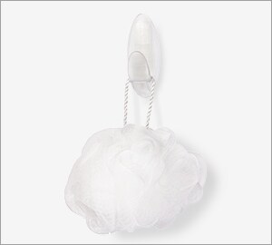 Hanging bath ball using Command™ bath hooks